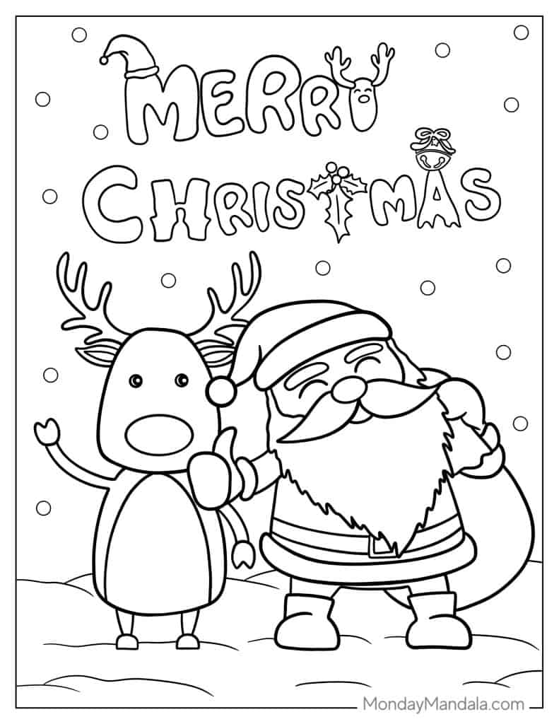 94 santa coloring pages (free pdf printables)
